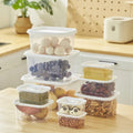 10-Piece Clear Rectangular Food Storage Container Set – White Lids, Graduated Sizes, BPA-Free