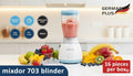 Mixdor 703 Blender – Powerful Motor, Unbreakable Bowl, 6-in-1 Use, White & Blue