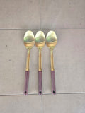 Gold Spoons with Wooden Handle (Set of 3)