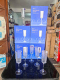 Deli Glass Crystal Champagne Flutes (Set of 6)
