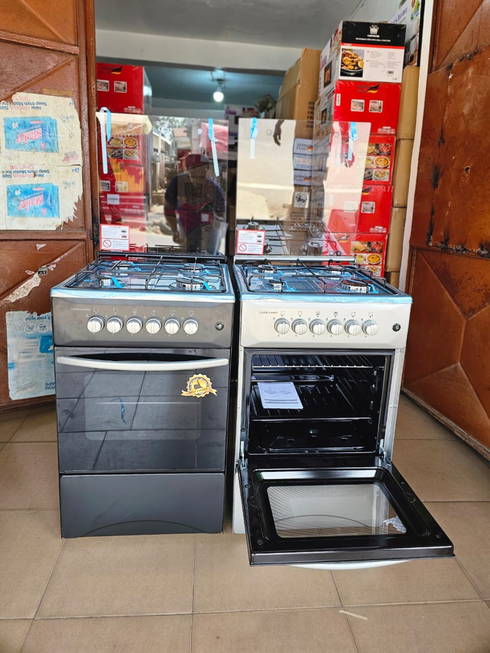 4-Burner Gas Cooker with Oven - Grey