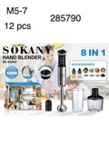 Sokany SK-02042 8-in-1 Hand Blender 1500W – 12 Pcs Set with Accessories