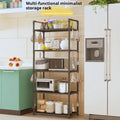 6-Tier Minimalist Kitchen Storage Rack – Multi-Functional Metal Shelf