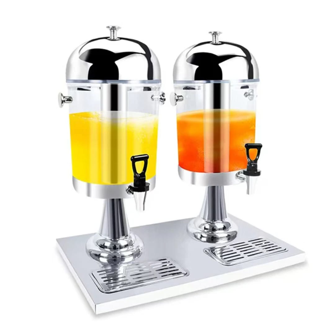 Double Juice Dispenser Tower – 2x8L Stainless Steel Beverage Station