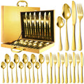 24-Piece Gold Stainless Steel Cutlery Flatware Set – in Luxury Gold Gift Box