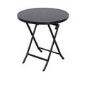 Round Black Folding Table – Metal X-Leg Frame, Portable & Space-Saving 80x80